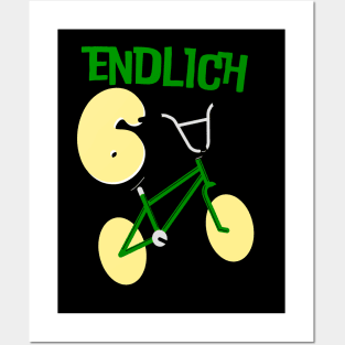 Endlich 6 BMX Fahrrad Kinder Geburtstag Jungen Posters and Art